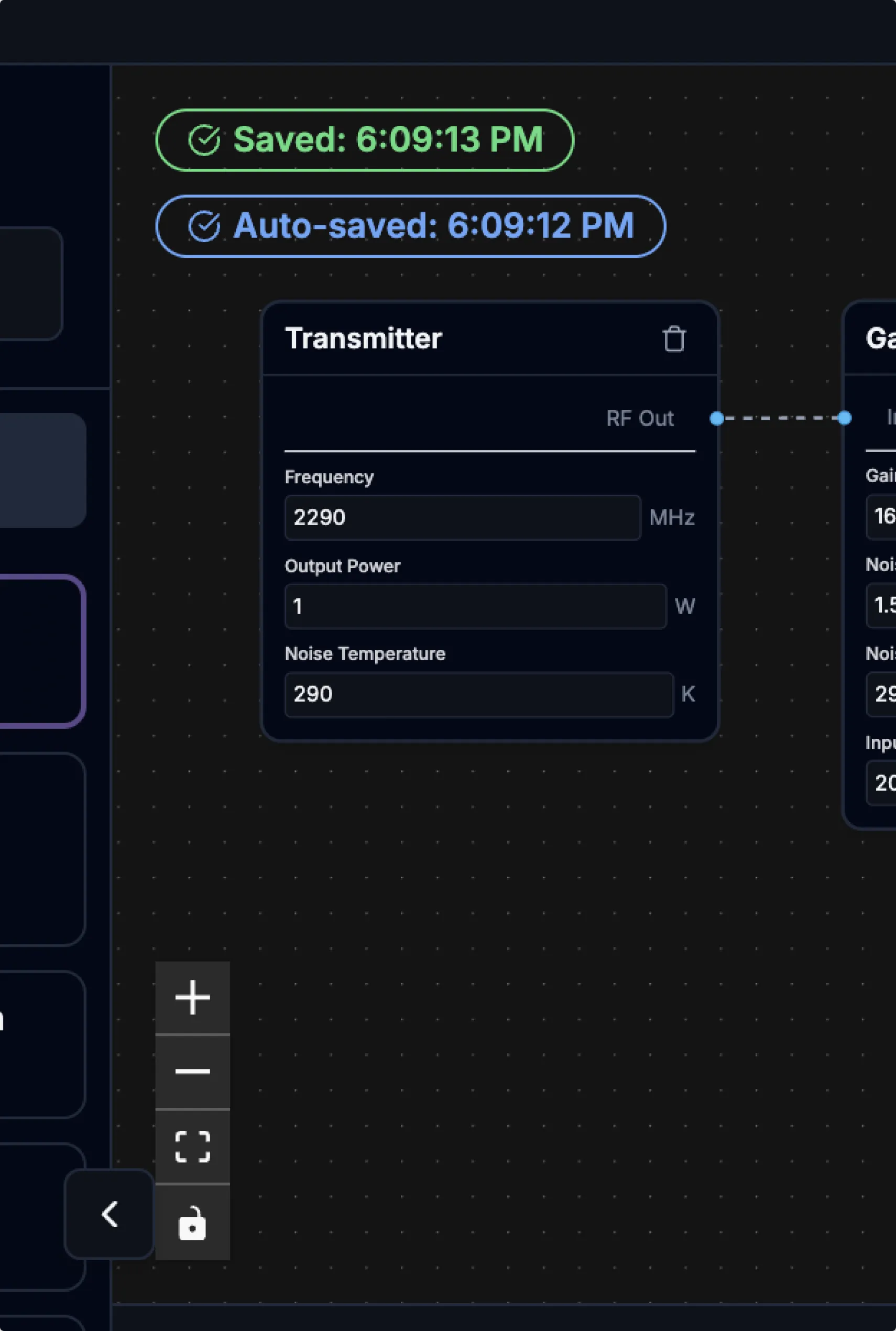 This is a transmitter block, representing a source of RF power